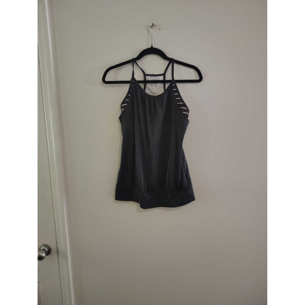 Old Navy Active Womens Loose Fit Racerback Tank Top with Built-in Bra Gray M - Picture 2 of 4